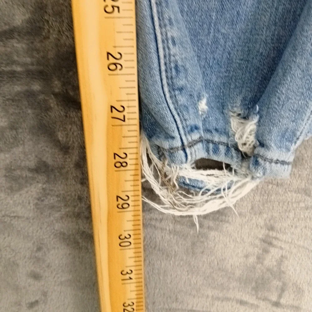 Lucky Brand Jeans Womens 8/29 Blue Ava Skinny Distressed Raw Hem Contrast Pocket